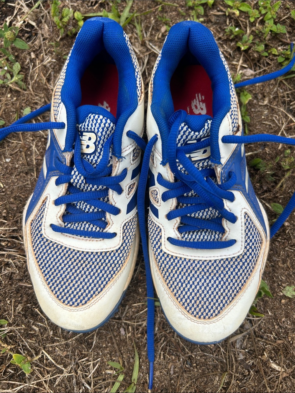 New Balance Kids Royal Blue and White Baseball Turfs